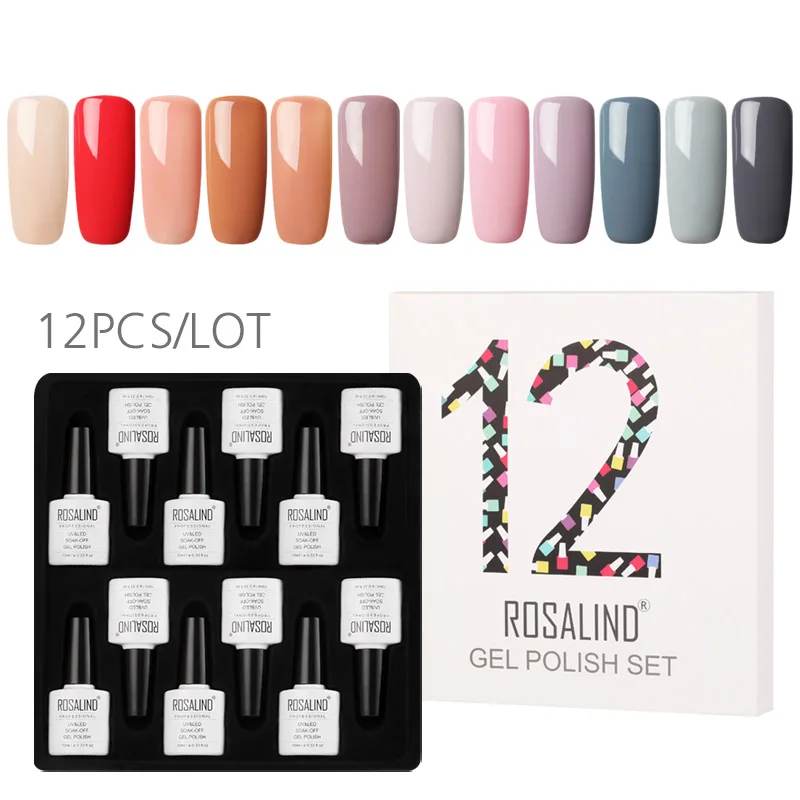 

Hot Sale 12 Pcs Soak-off UV Gel Polish Kit Non Toxic UV Gel Nail Lacquer
