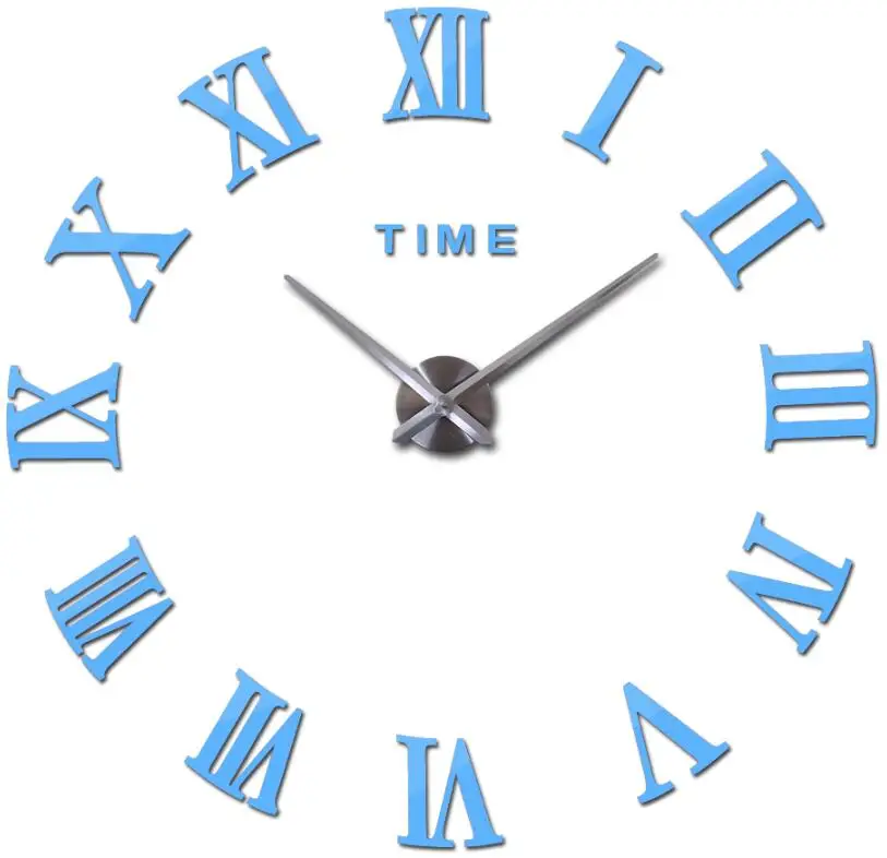 New creative large acrylic mirror wall clock diy quartz watch Single Face clocks modern home decoration living room stickers 