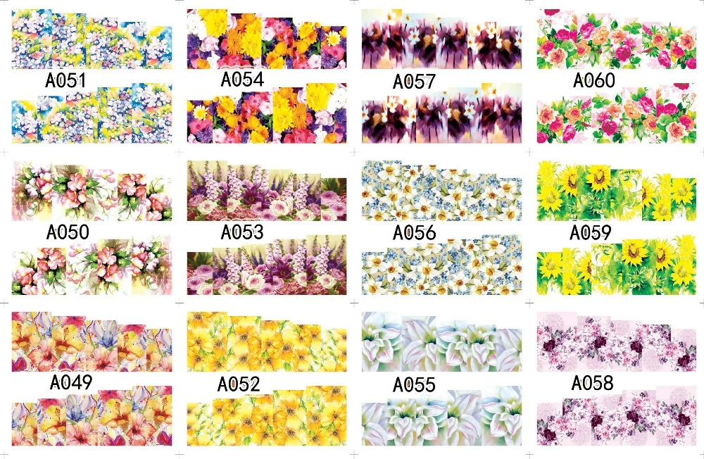 12 упак./лот водная Наклейка для ногтевого дизайна наклейка ногтей ползунок