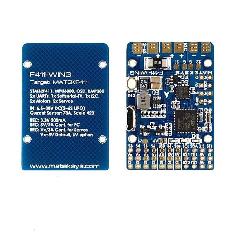 

1PC F411-Wing Flight Control Fixed Wing F4 Flight Controller Module with OSD for FPV Racing Drone Spare Parts