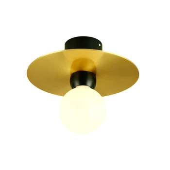 

Nordic Living room dining room ceiling lamp bedroom real brass droplight corridor balcony wall lamp LED E27 bulbs Copper light
