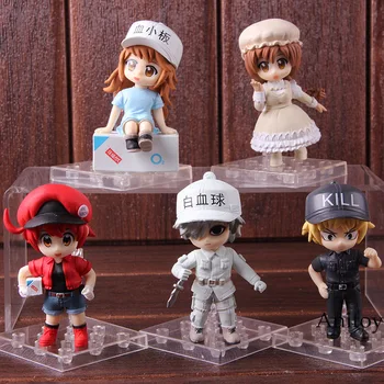 

Hataraku Saibou Cells at Work Macrophage Platelet Red Blood Cell White Blood Cell Killer T Action Figure Model Toys 5pcs/set