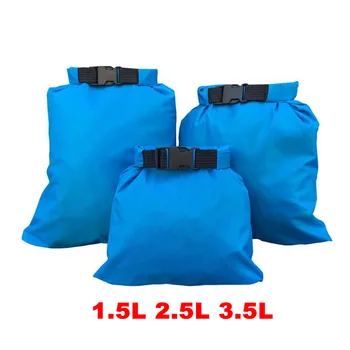 

3pcs Coated Silicone Fabric Pressure Waterproof Dry Bag Swim Diving Bag Rafting Boating Dry Bag Storage Pouch 1.5L 2.5L 3.5L