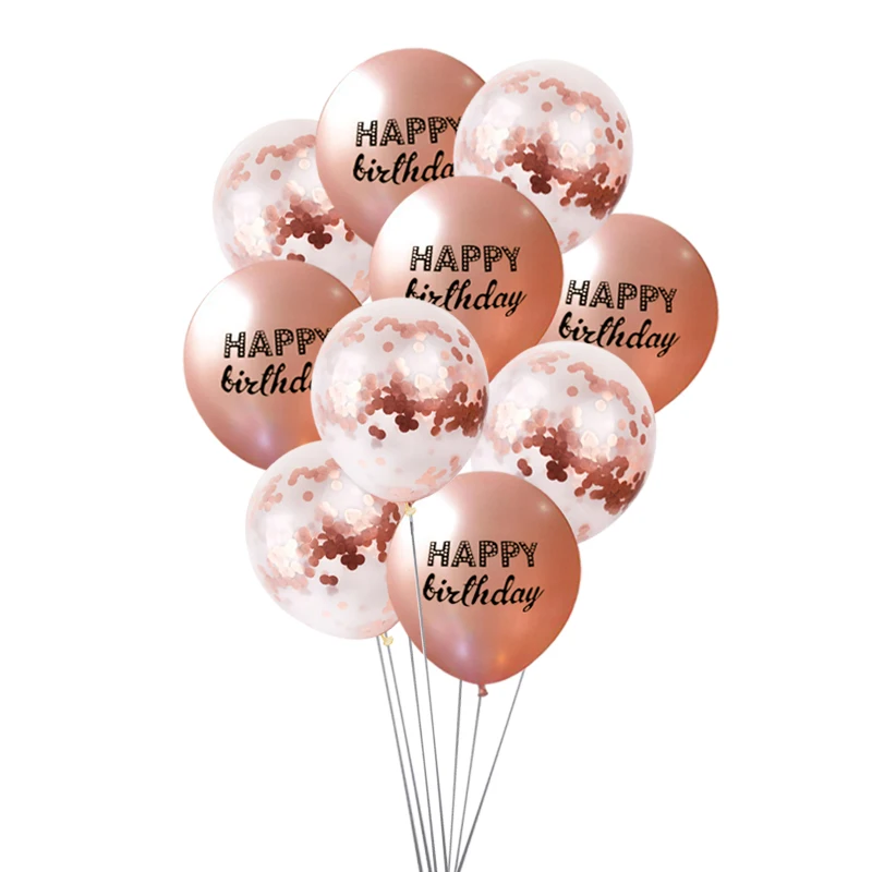 Chicinlife Rosegold 0 9 цифры воздушный шар с днем рождения сердце для взрослых юбилей 1 е