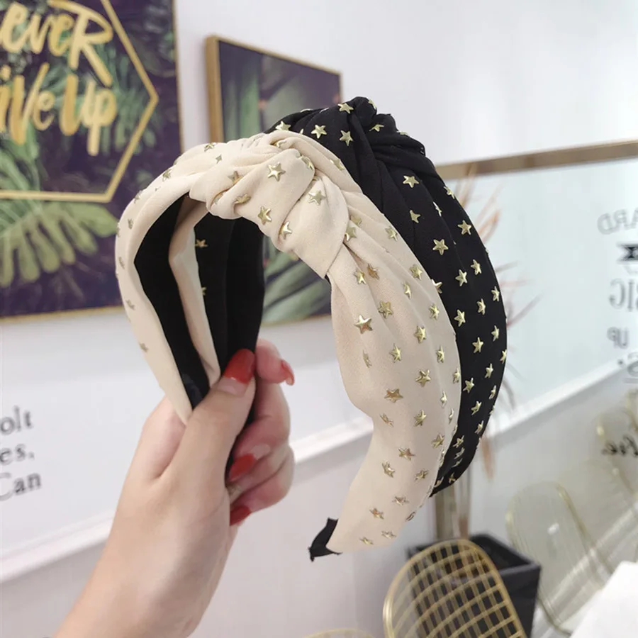 

Haimeikang Cross Knot Hairband Fashion Headband for Women Solid Color Rhinestone Hair Hoop Band Hair Accessories