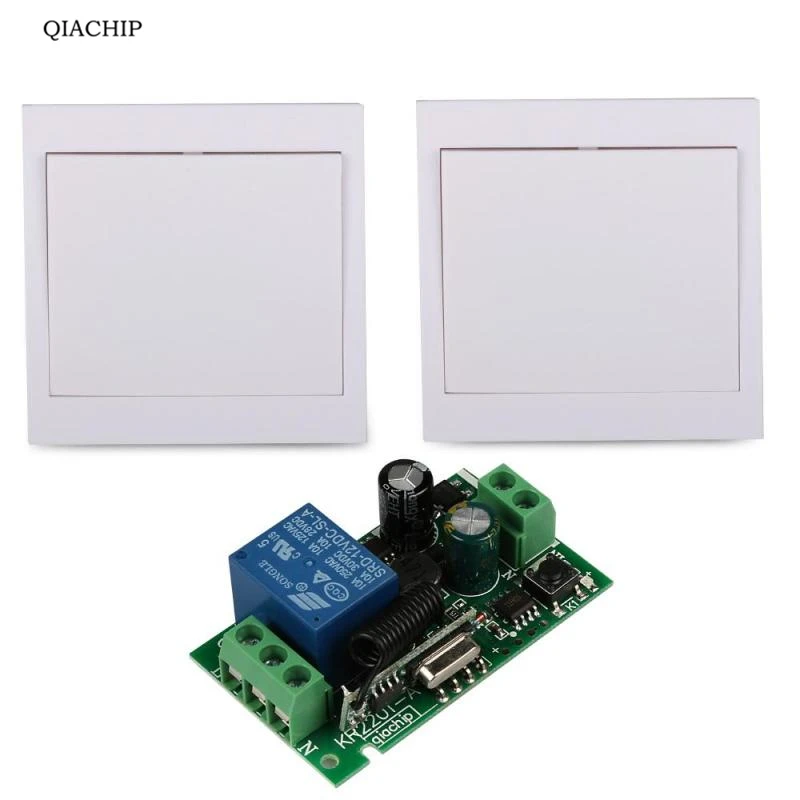 

433MHz Wall Panel Transmitter Relay Receiver Remote Control Switch Wall Panel Transmitter Home Room Stairway Light LED Lamp Z4