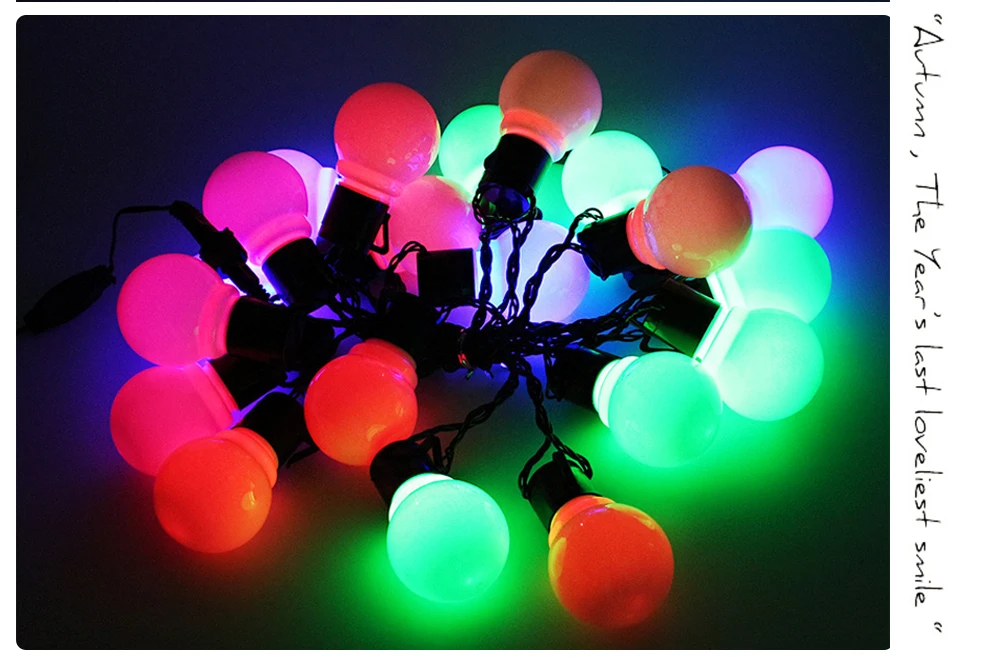 Светодиодный строка светильник 5 см большой шар Гирлянды Гирлянда открытый светодиодный Рождественский светодиодный строка светильник 110V 220V Свадебный венок
