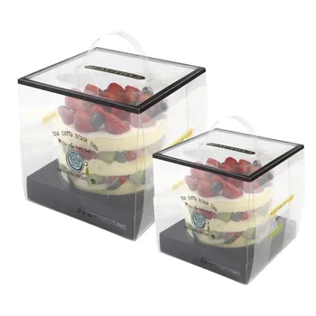 

20pcs 5inch PET Cake Boxes Sandwich hamburger Macaron Cookies Box Party food packing boxes free shiping