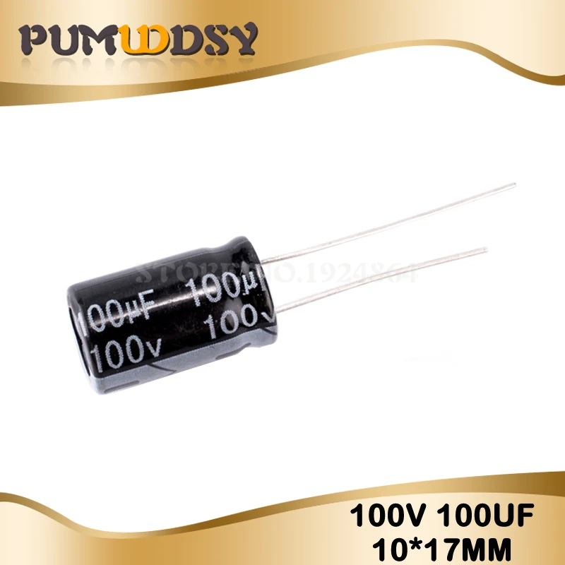 20 шт Высокое качество 100V100UF 10*17 мм 100V 100 мкФ 10*17 электролитический конденсатор с алюминиевой крышкой