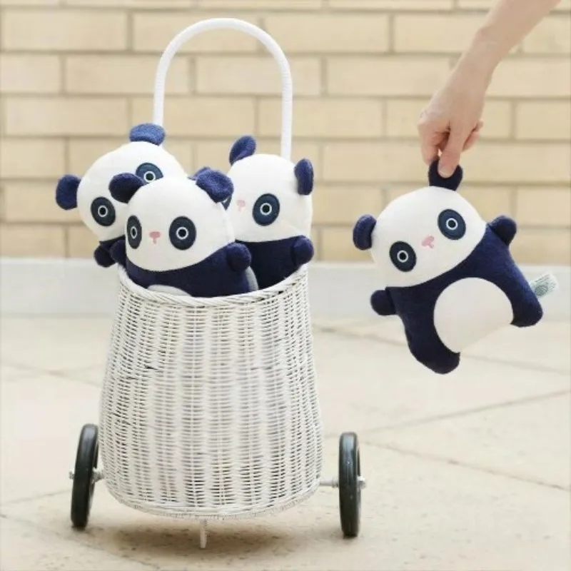 

2019 Rattan Stroller Shopping Basket for Children Outdoor Lunch Picnic Box Handmade Woven Storage Basket Garden Cart Rattan Bag