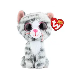 Ty Beanie Boos мягкие и плюшевые животные серый Кот игрушка кукла с тегом 6 "15 см
