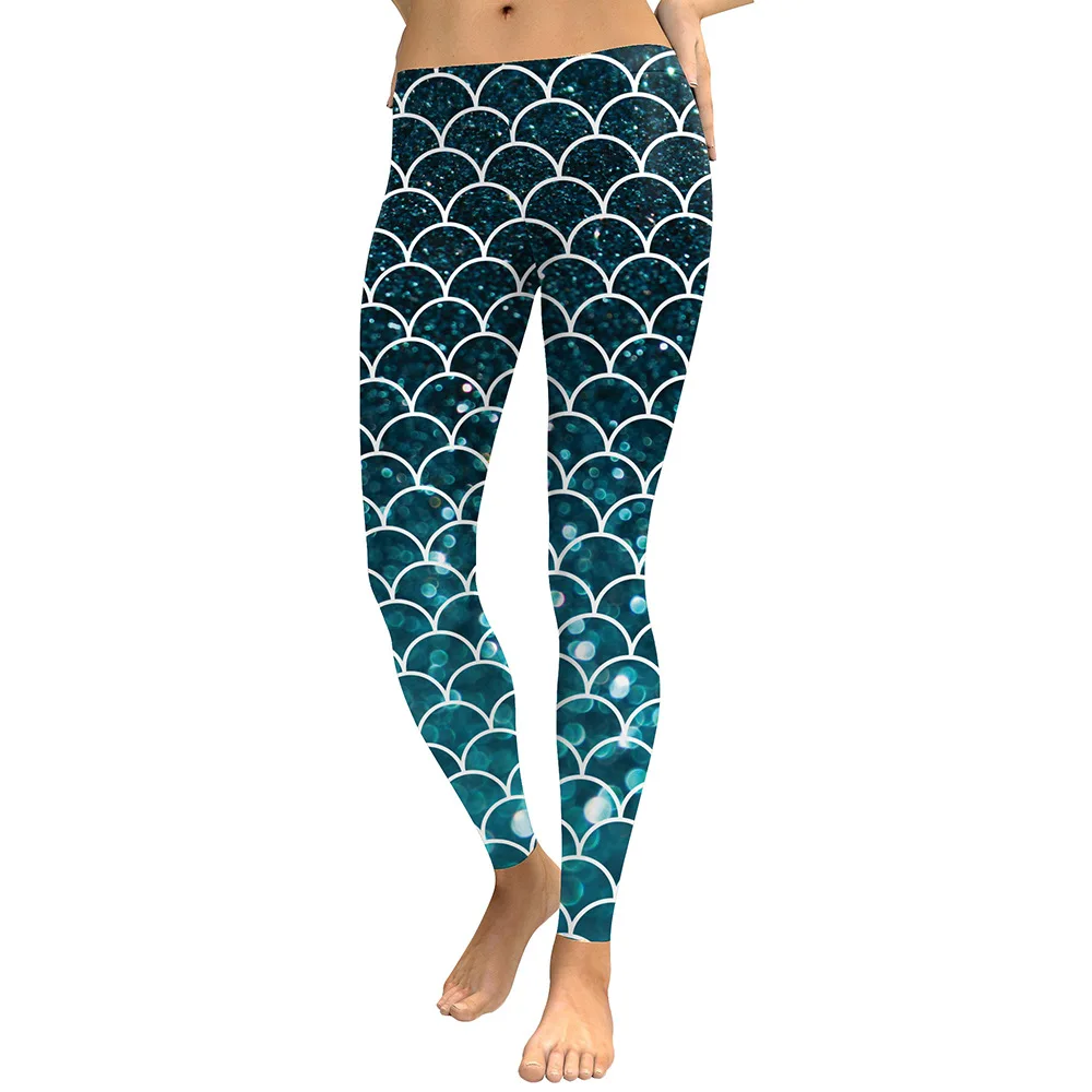 JIGERJOGER Winter Teal Blue Mermaid fish scale 3D printing Booty