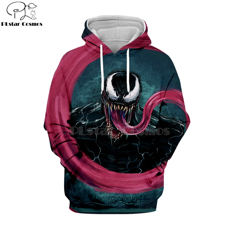 

PLstar Cosmos marvel Movie Spiderman Venom Villain Skull Tee 3D Print Hoodies/Sweatshirt long sleeve Unisex Good Quality Top-7