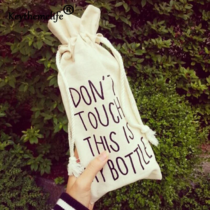 

Keythemelife 1pcs Water Bottle Bag Lemon Juice Readily Cup Bag Versatile Canvas Drawstring Bag HHY1