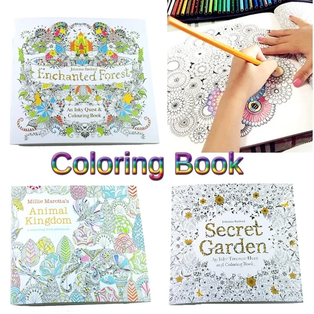 24 Pages 1816cm English Newest Children Adult Secret Garden An Inky Treasure Hunt Coloring