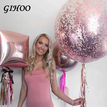 

GIHOO 20pcs Rose Gold Silver White Square Balloons Birthday Wedding Party Aluminum Balloon Christmas Party Supplies Adornment