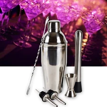 Набор для коктейлей Professional нержавеющая сталь барные инструменты включает в себя шейкер для мартини, ложка-мешалка, Muddler, мерный стаканчик