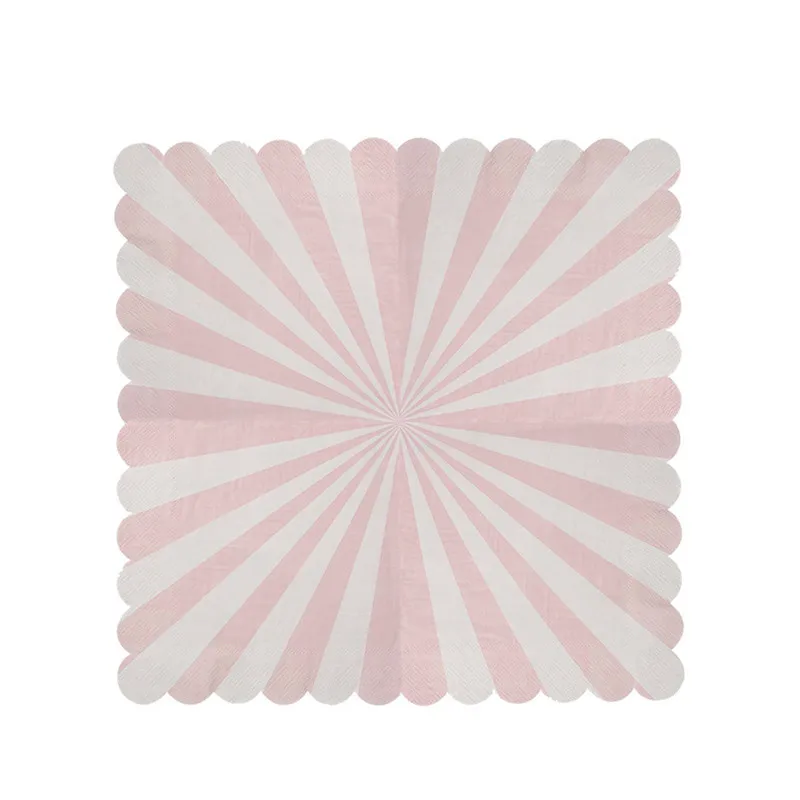 Gilding High-end Disposable Tableware Set Pink Striped Paper Plates ... Gilding High-end Disposable Tableware Set Pink Striped Paper Plates ...