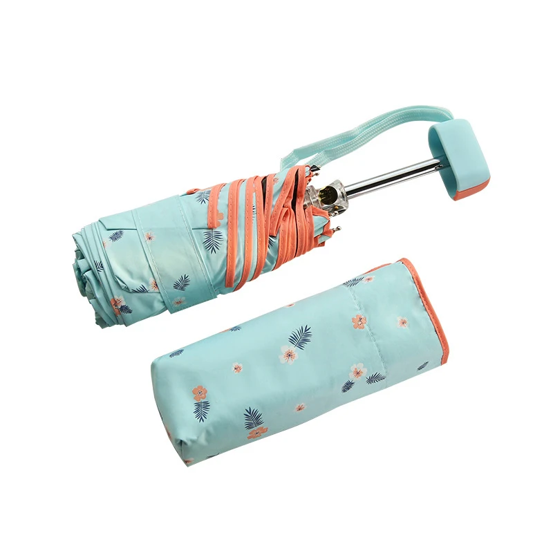 

Portable Pocket Umbrella Women Mini Pockets Blue Small Folding Kid Umbrella Women And Men Umbrella Five-folding Rain Umbrella
