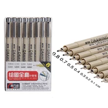 8 шт. Pigma Micron Fineliners черные чернила для ручки водонепроницаемый Эскиз Маркер Dessin Fine лайнер для рисования ручки манга Tekenen художественные принадлежности