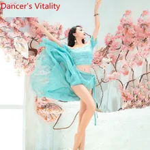 Танец живота модный шарф для взрослых, длинная юбка, шифоновый волан для костюма, восточный индийский танец с коротким рукавом, верхняя одежда для сцены