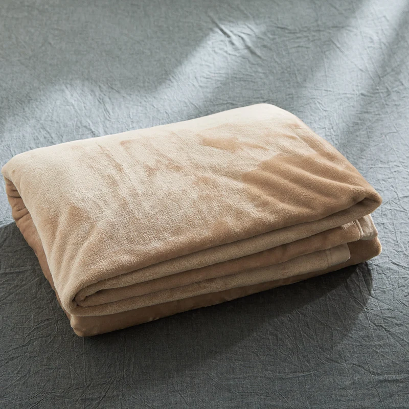 

Super Soft Solid Camel Solid Color Fleece Blanket Warm Sofa Cover Fluffy Flannel Mink Throw Plane Blankets 200x230cm Size