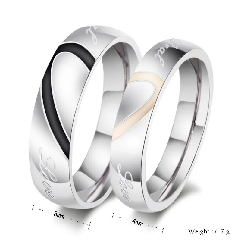 Fashion love heart couple ring for 