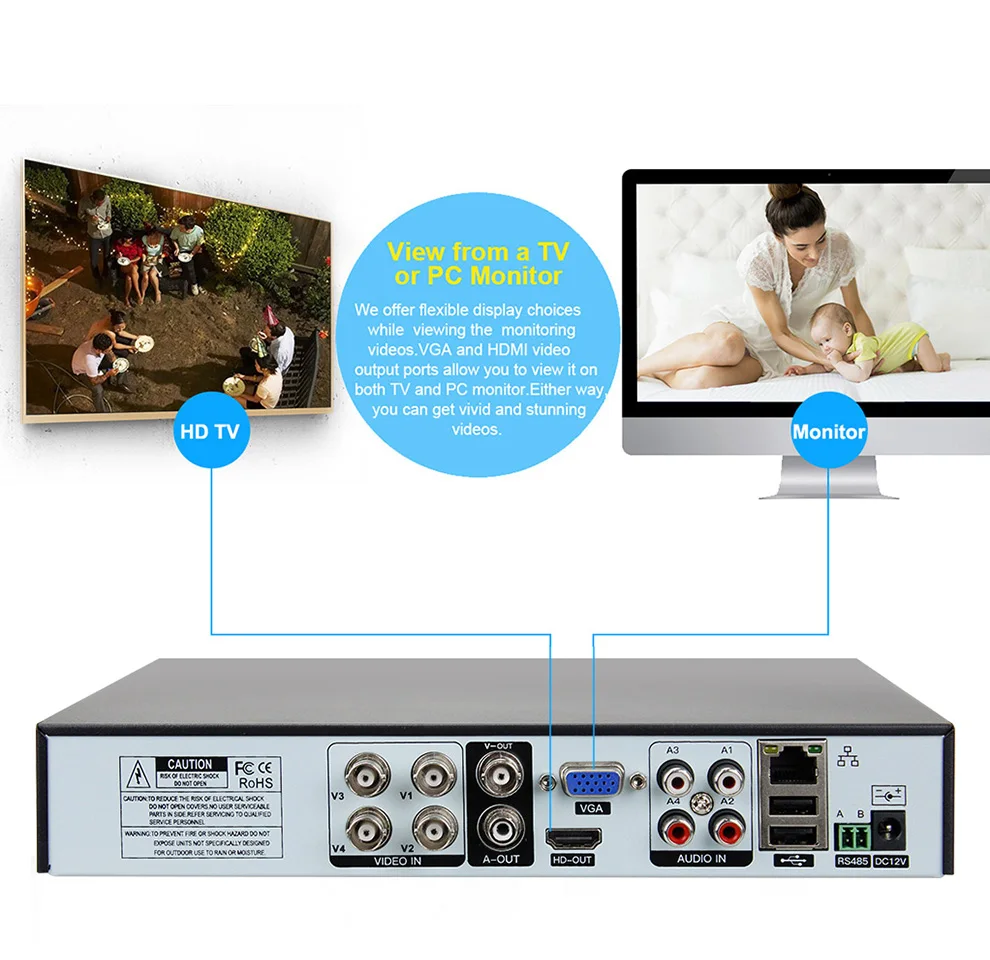 9  Morcembr Video Surveillance System 1MP 4CH CCTV  Camera System 720P 4CH AHD DVR  infrared Video Surveillance Cameras