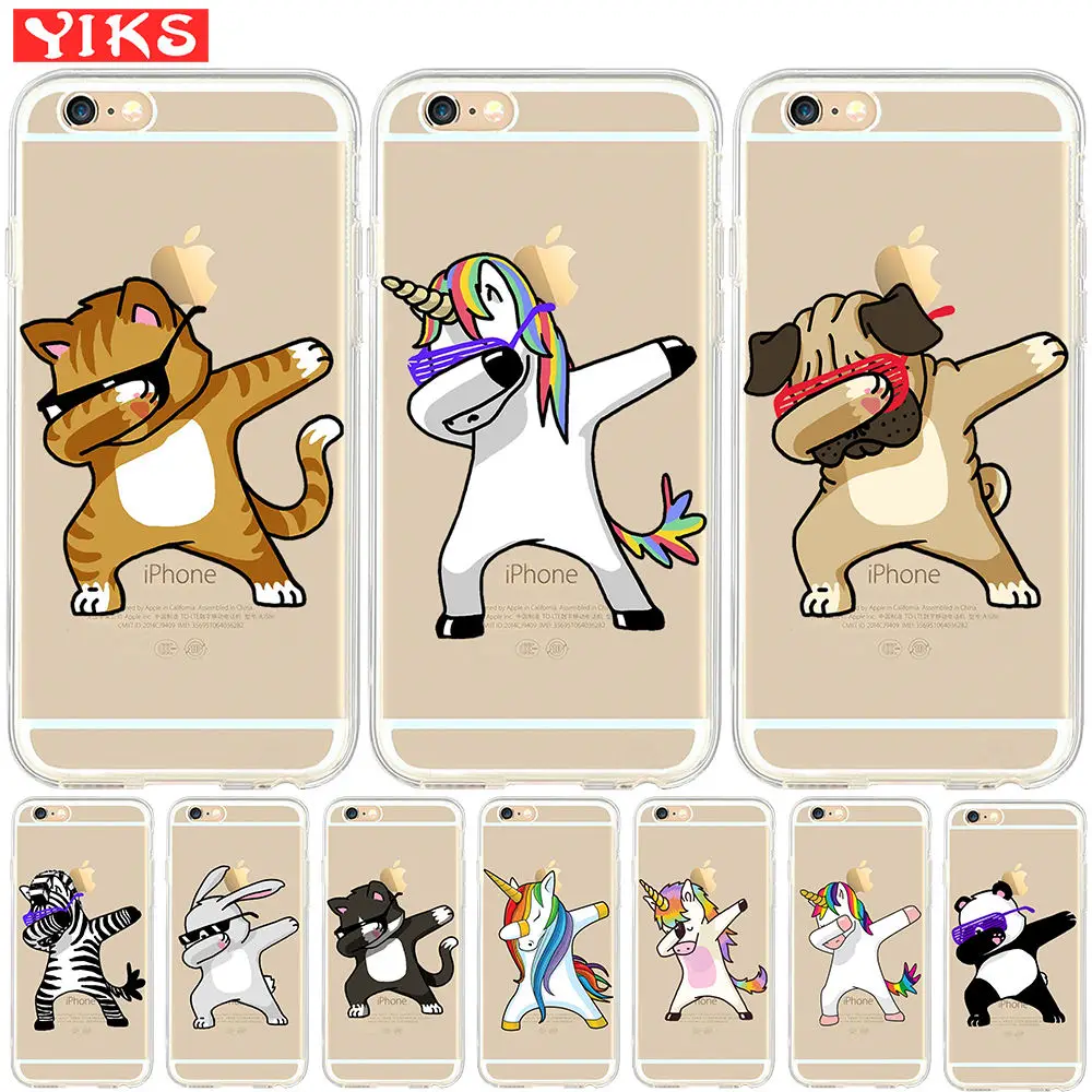 Cartoon Case For iPhone X 8 7 6 6S Plus 5 5S SE Case Silicone Cute Animal For fundas iPhone 6 6S 7 8 Plus Unicorn Cat Dog Covers