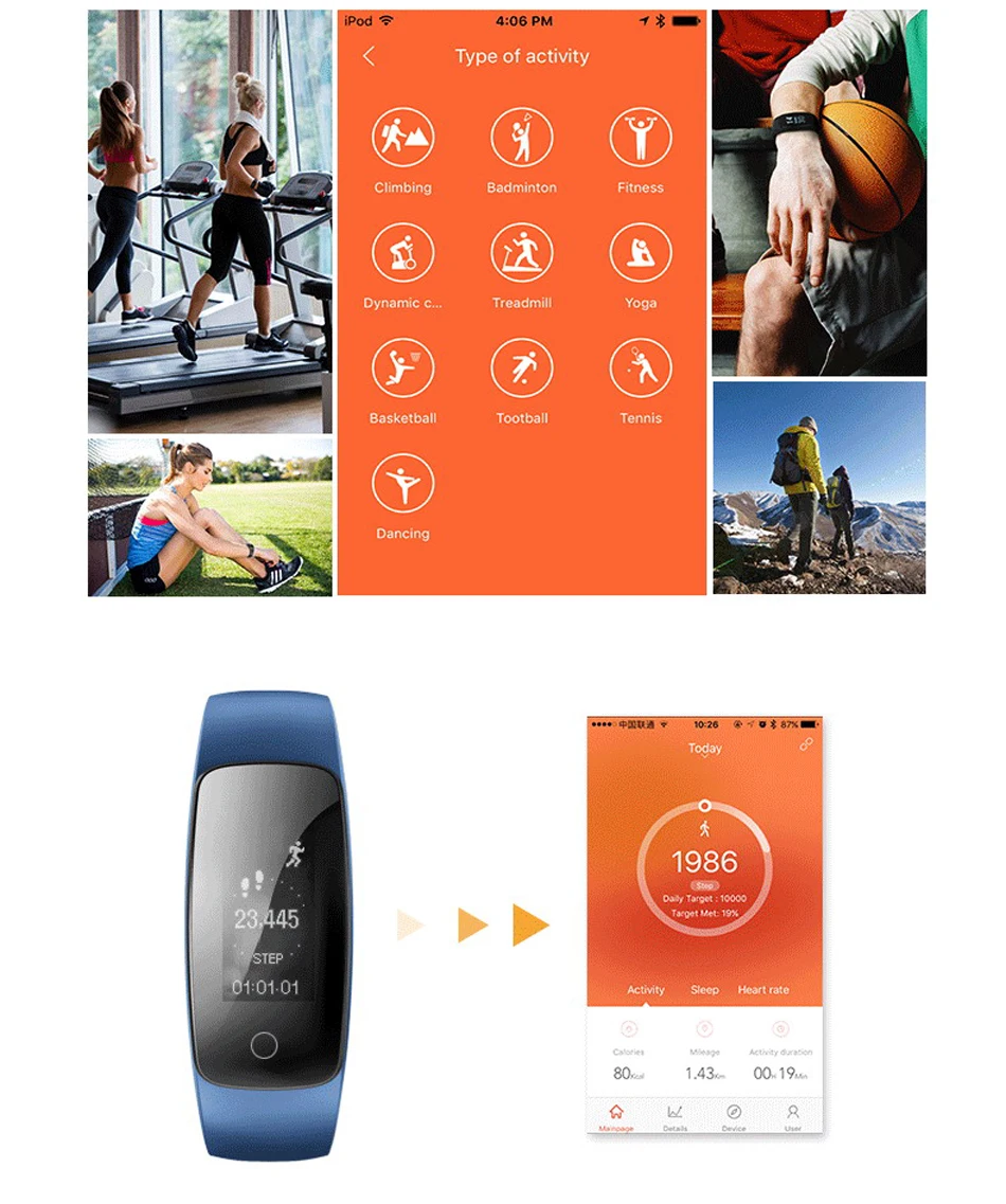Makibes ID107 Plus HR Smart fitness bracelet (4)