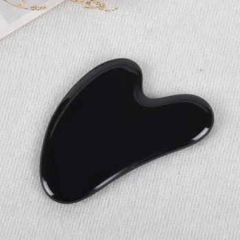 

Black Obsidian Guasha Tool Face Massager Facial Neck Massage Tool Natural Stone SPA Acupuncture Scraping Healing Crystal Make Up