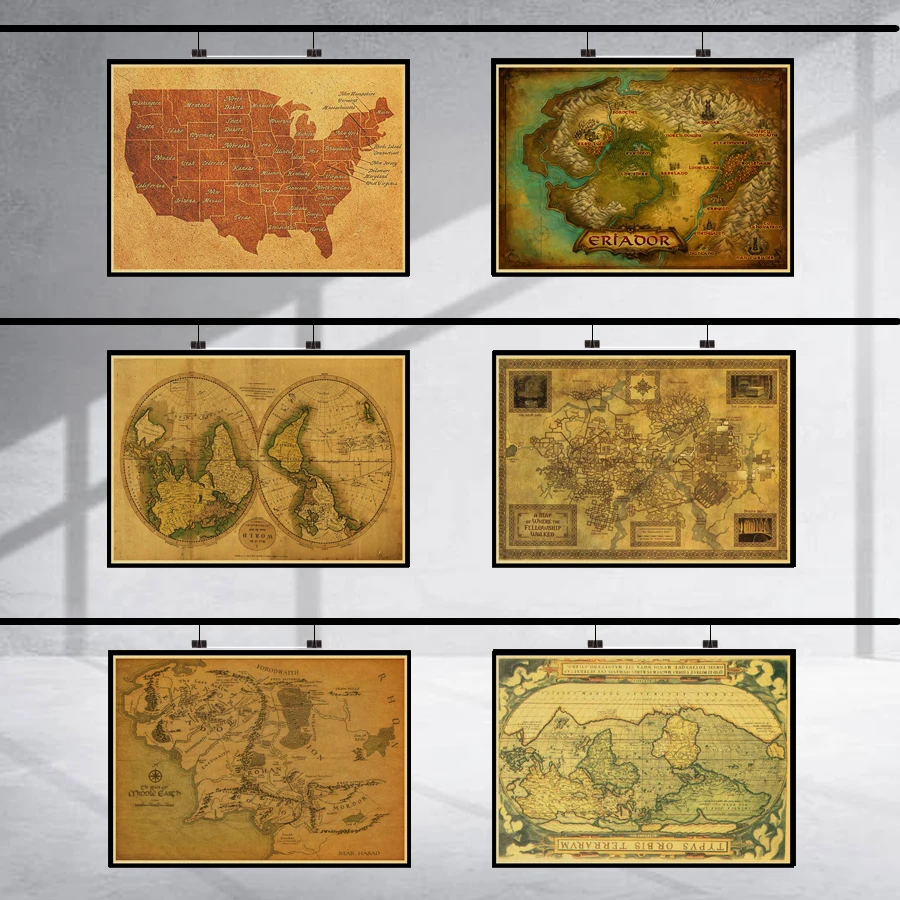 

Vintage The Map of Pirates Lair retro posters home decor kraft wall paper High Quality Painting wall stickers