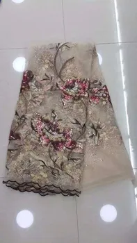 

New style French net lace African pure tulle mesh lace fabric MY3836 high quality nigerian sequin embroidery lace fabric wedding