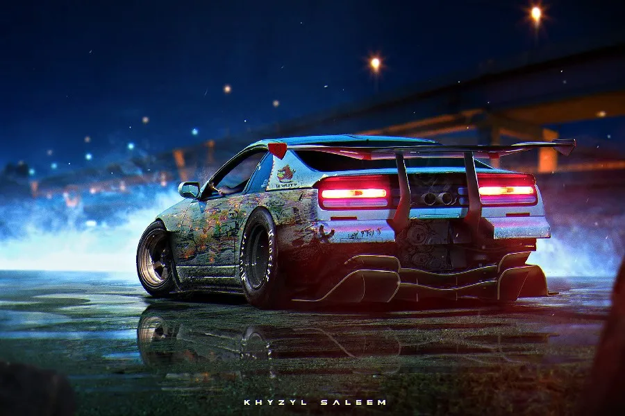 DIY рамка Khyzyl Saleem Nissan 300ZX футуристический автомобиль искусство плакаты и печать
