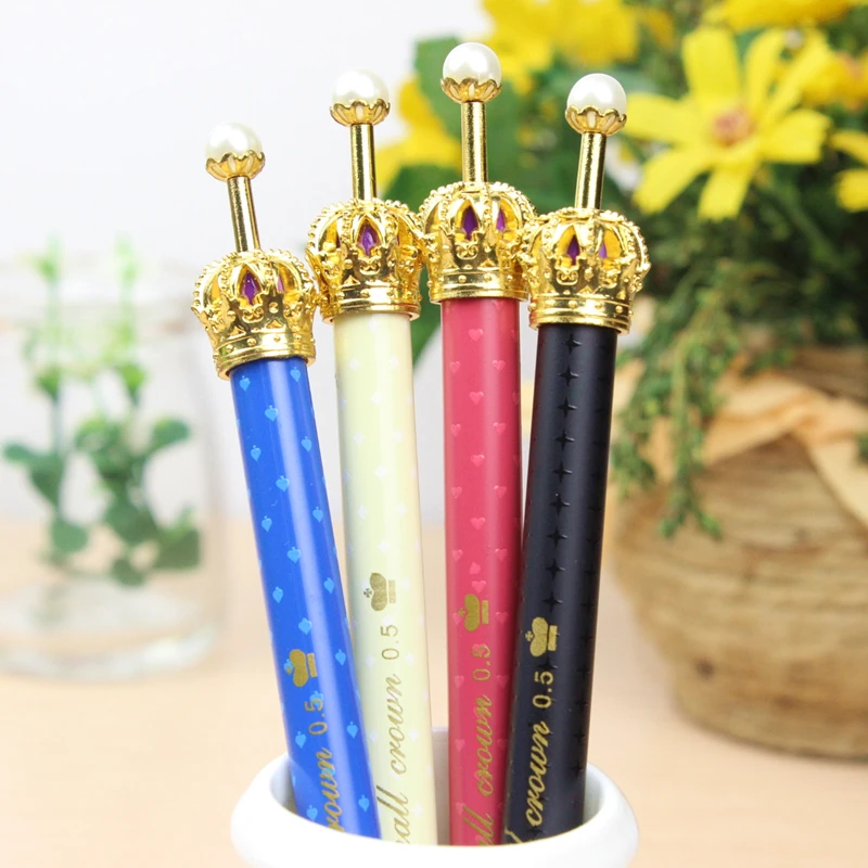 

Cute 3D Pen Metal Crown Ballpoint Pens for Writing Blue Ink 0.5mm Kid's Novelty Pen Office School Supplies Korean Stationery