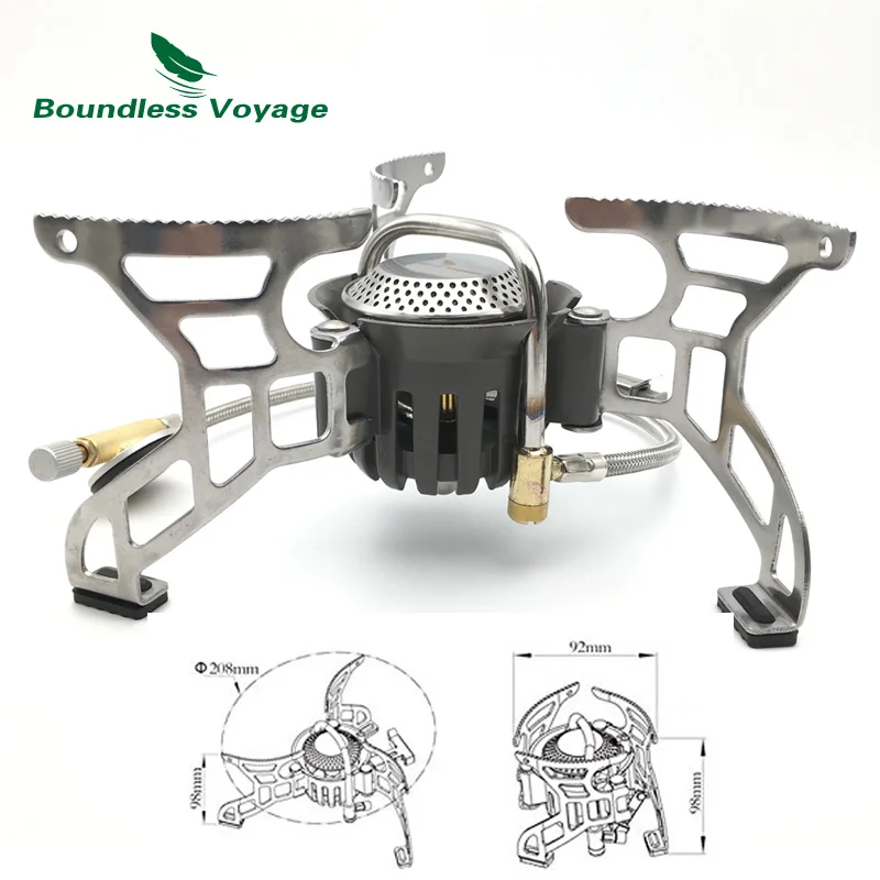 Boundless Voyage кухонная газовая плита для кемпинга на открытом воздухе плита для готовки портативная легкая большая мощная походная плита BV1007