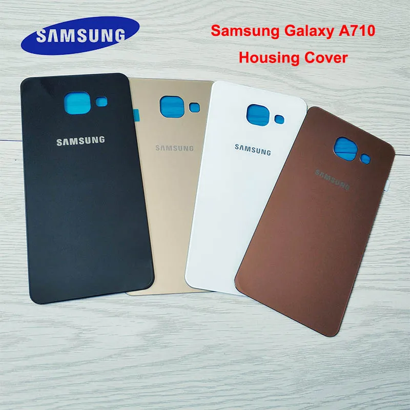 

Samsung Galaxy A7 2016 Back Battery Cover Case 3D Glass Housing Rear Door Replacement For Samsung A710F Adhesive Sticker 4 Color