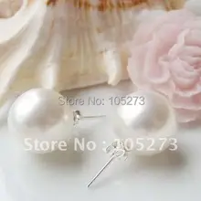 Потрясающие AA8MM с круглым белым циферблатом и Цвет море жемчужные серьги-ракушки s925 стерлингового серебра модные ювелирные изделия из жемчуга, новинка