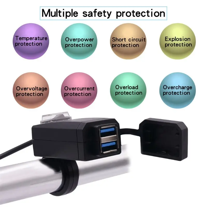  Wasserdicht 12 V Motorrad Lenker Spiegel QC 30 Dual USB Schnelle Ladegerät Mit ON OFF Schalter für 