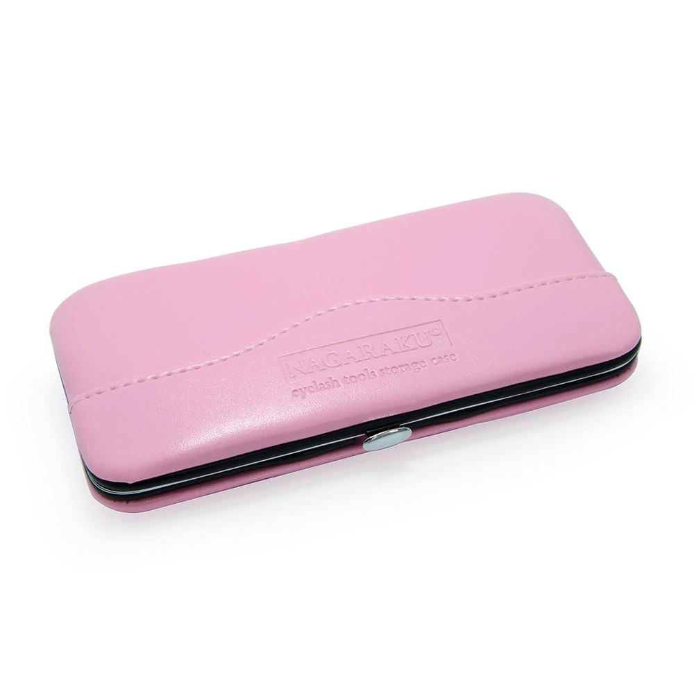 Новые профессиональные инструменты для макияжа сумка для хранения ресниц Пинцет для наращивания ресниц Набор и чехол для пинцетов - Цвет: Розовый