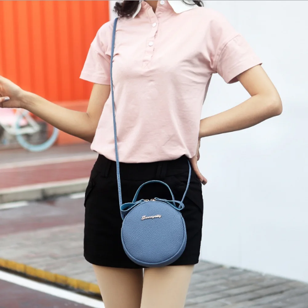 Модная женская сумка, простой дизайн, сумка-мессенджер для женщин, мини круговая сумка из искусственной кожи, женская сумка через плечо, новинка
