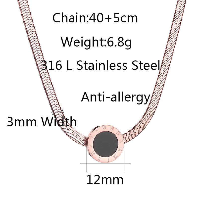 ELSEMODE змея цепи высокое качество римскими цифрами нержавеющая сталь 316 L колье ожерелье для женщин Femme Kolye ювелирные изделия подарок