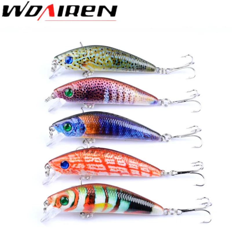 

5pcs/lot 6.5cm 7.5g Fishing Lures for Most Fishing Rods Wobbler Crankbait Minnow Fishhooks Plastic Baits Pesca Isca Artificial