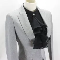 Ретро корт шифоновая рубашка воротник профессиональный костюм декоративный черный белый черный галстук винтажный съемный воротник