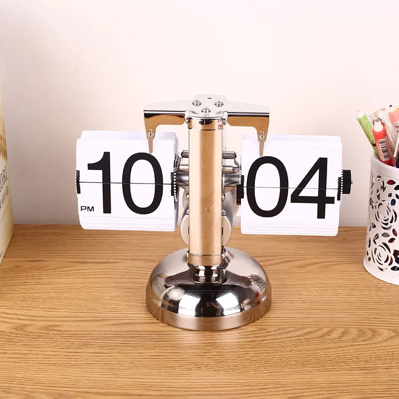 

Retro Modern Scale Digital Auto Flip Single Stand Desk Table Clock White