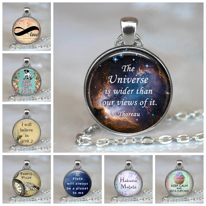 

The New Fashion Bible Verse Christian Lettering Necklace Glass Cabochon Quote Inspirational Jewelry Women Men Believe Gifts