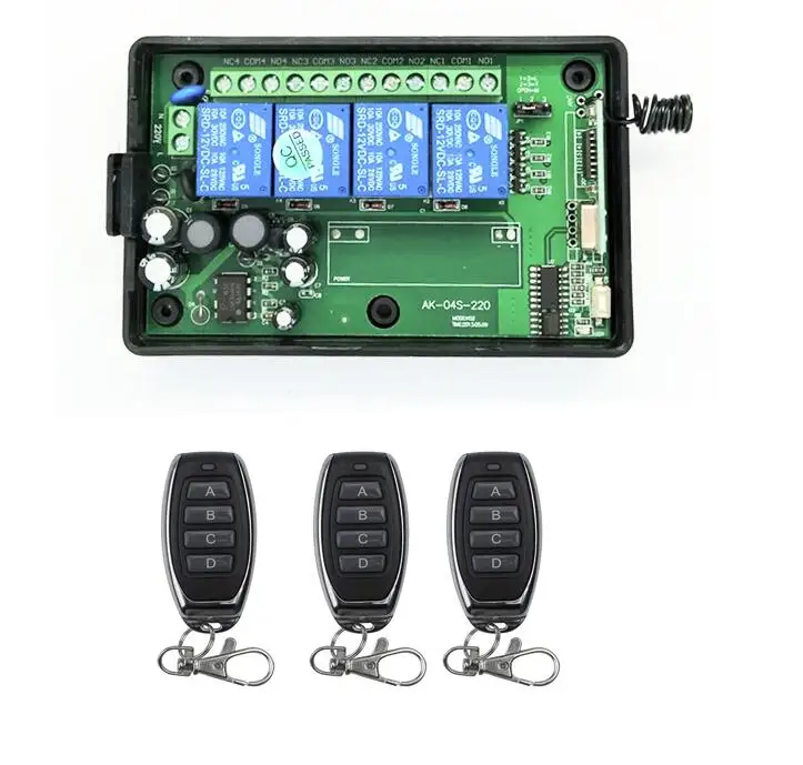 AC 85v ~ 250V 110V 220V 230V 240V 4CH RF беспроводной пульт дистанционного управления релейный