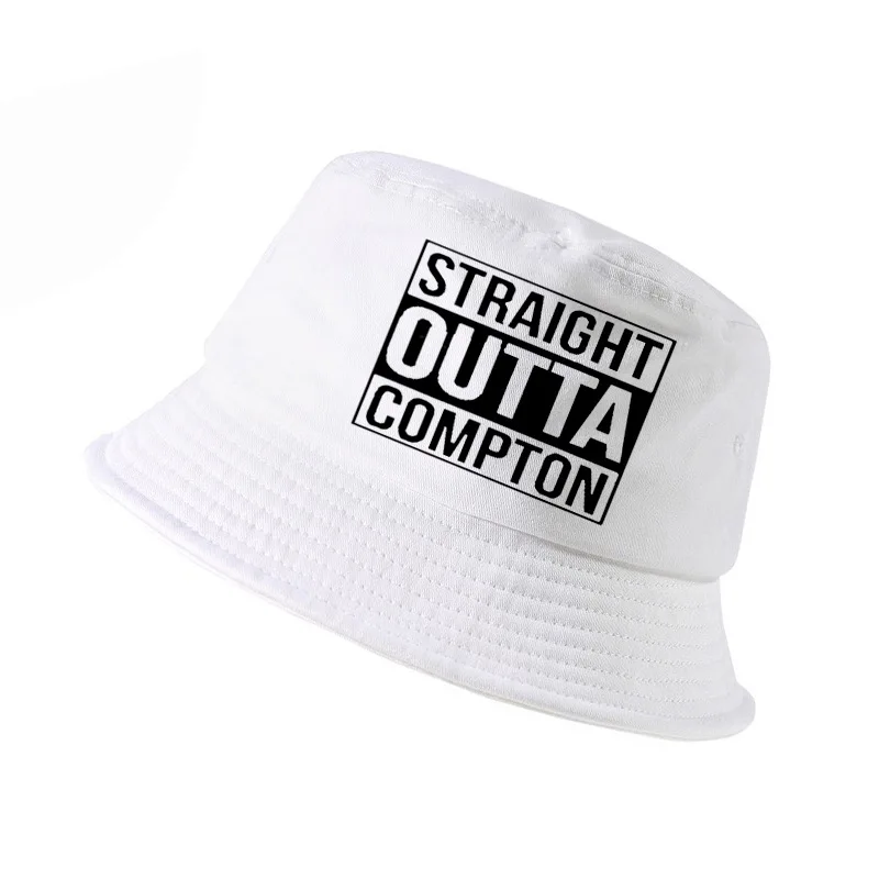 Прямая Из Compton NWA California GOTHIC Eazy E NWA Dr. Dre хип-хоп Мужская шляпа-Панама wo мужская хлопковая летняя Панама Рыбацкая шляпа - Цвет: Белый