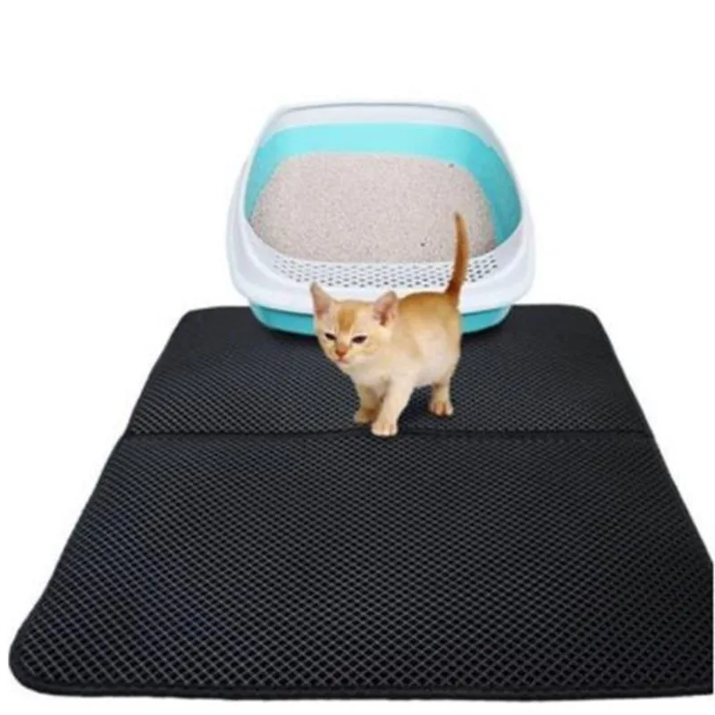 

Cat Litter Mat Double-layer Waterproof Pad High Elastic EVA Pet Little Cat Mat with Cat Litter Shovel