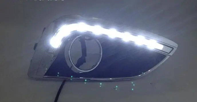 Супер яркий Водонепроницаемый автомобильный светильник 12V светодиодный DRL Габаритные огни с отверстием для противотуманной лампы для hyundai IX35 2009-2013